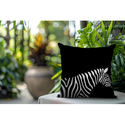 Oreiller carré réversible intérieur / extérieur Hala Zebra