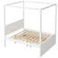 Lit plateforme à baldaquin Ringler avec lit gigogne double, 3 tiroirs de rangement et tête de lit à lattes verticales pour une utilisation polyvalente dans la chambre Ringler-134009122-134009124