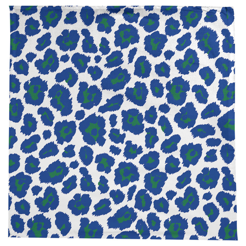 Nappe en mélange de coton à imprimé animalier, 58 po x 58 po, Blanc