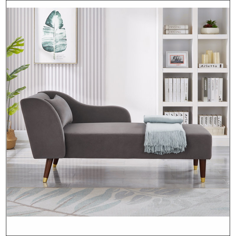 Revêtement en velours de chaise longue Modern, Gris