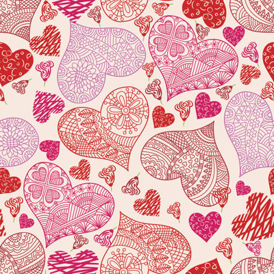 Heart Pattern - Wrapped Canvas Print