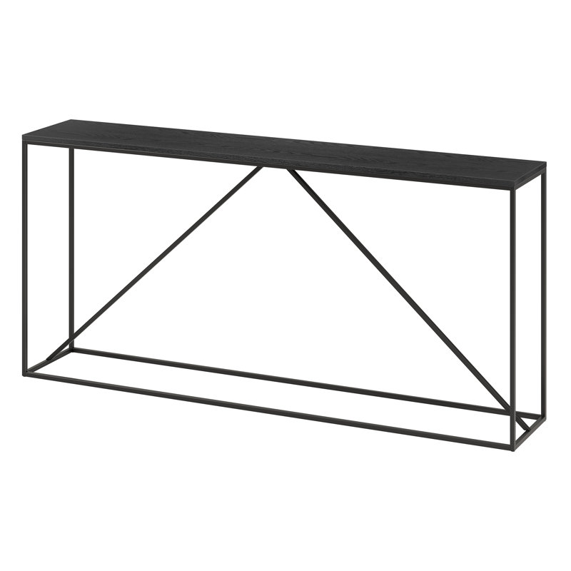 Console Table, Black Grain, 76 H x 162.5 W x 30 D cm