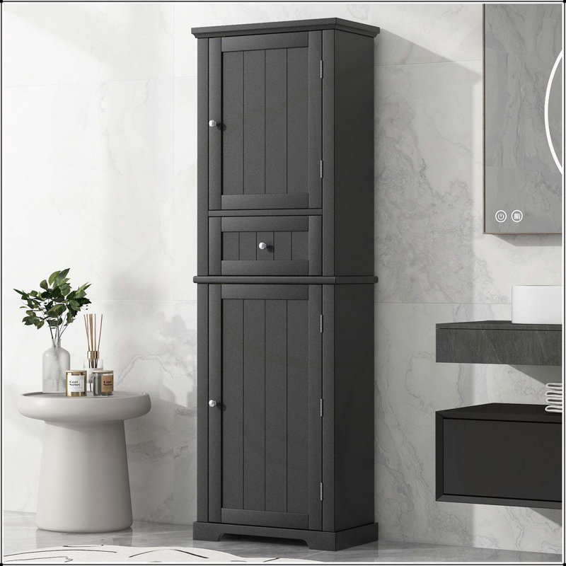 Versatile Freestanding Bathroom Cabinet With Drawer And Adjustable Shelf For Optimal Storage, Black