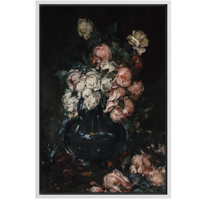 Bouquet de roses luxuriantes, illustrations florales classiques, campagne française rustique