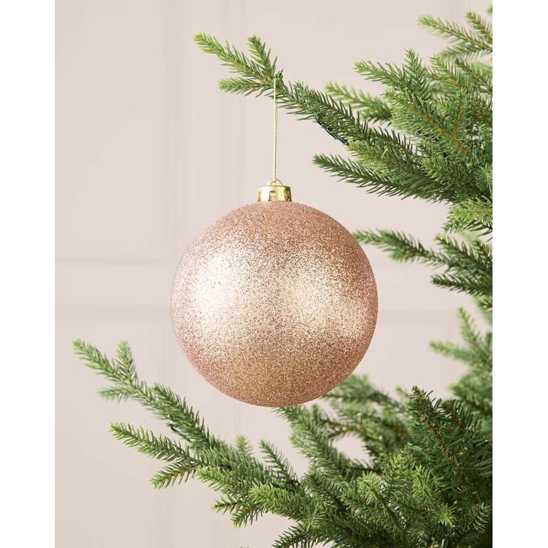 16cm Polystyrene Bauble, 16 cm H x 15 cm W x 15 cm D, Rose Gold