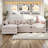 Chenille 3-Seat Sectional Sofa - Modular Deep Seat Sleeper Couch with Ottoman, Comfy Upholstered Furniture for Living Room, Apartment, Office"-1755081563