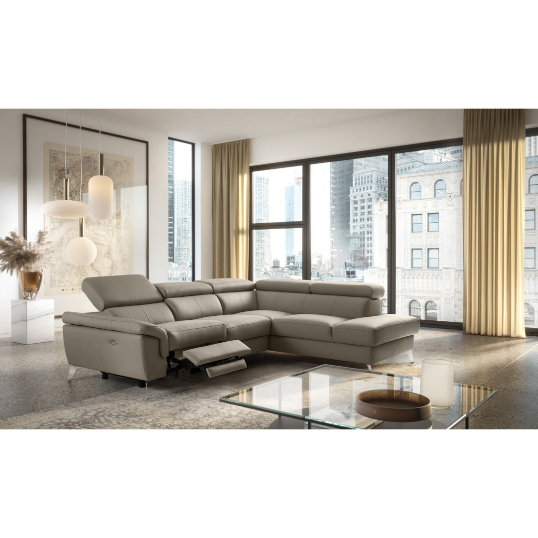 Ecksofa Manhattan aus Echtleder mit Relaxfunktion