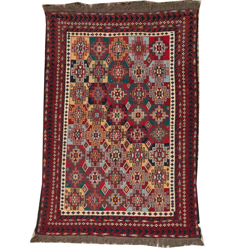 Tapis brun foncé de haute qualité noué à la main