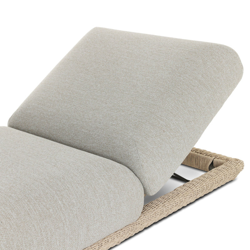 Evander Outdoor Chaise-Ramiro Ecru