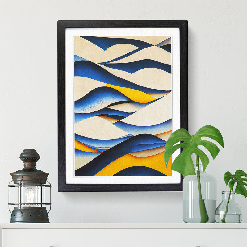 Seascape Abstract Vol.2 - Single Picture Frame Print, 46cm H x 34cm W x 2cm D, Black