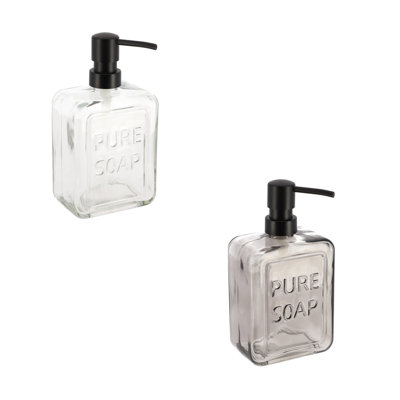 Glass Soap Dispenser PURE SOAP 18 FL OZ