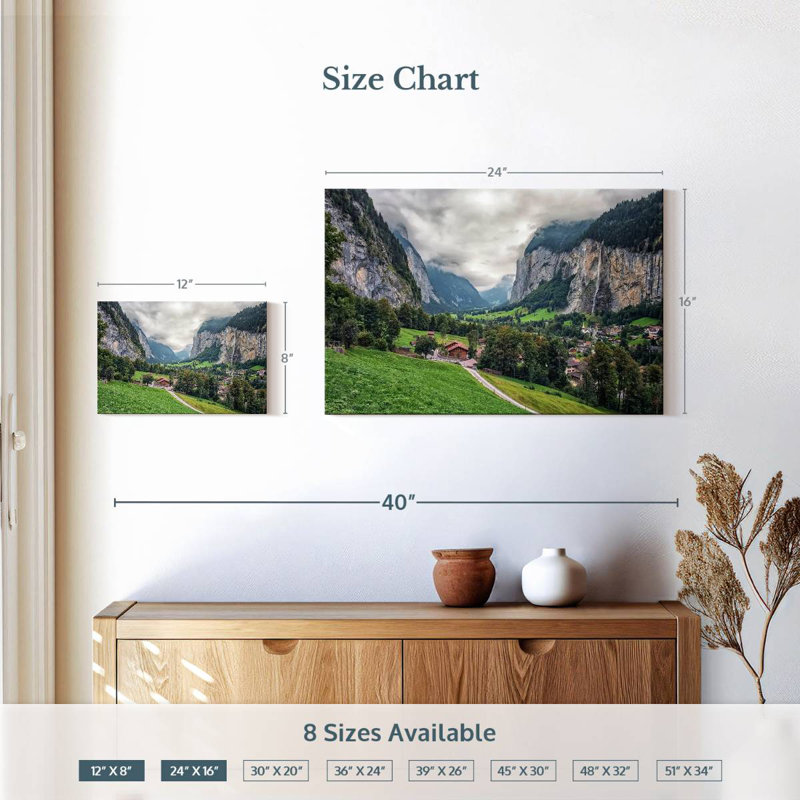 Nicci, petit village de Lauterbrunnen en Suisse, H 16 po x l 24 po