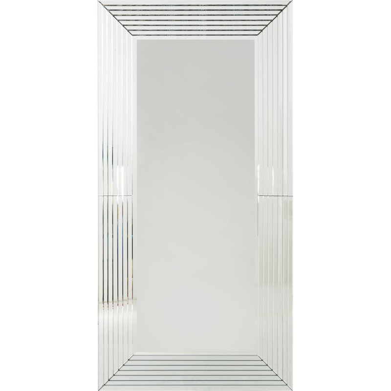 Linea Glass Framed Wall Full Length Mirror in Chrome