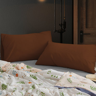 Taies d'oreiller en microfibre brossée avec fermeture à enveloppe, housses de coussin confortables toutes saisons, paquet de 2