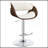 Ecru And Chrome Adjustable Bar Stool