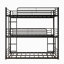 Triple lits simples superposés, lit plateforme simple au-dessus de simple au dessus d'un lit simple en métal, deux échelles attachées