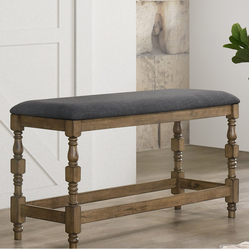 Holtzclaw Counter Height Bench, Brown, Dark Gray