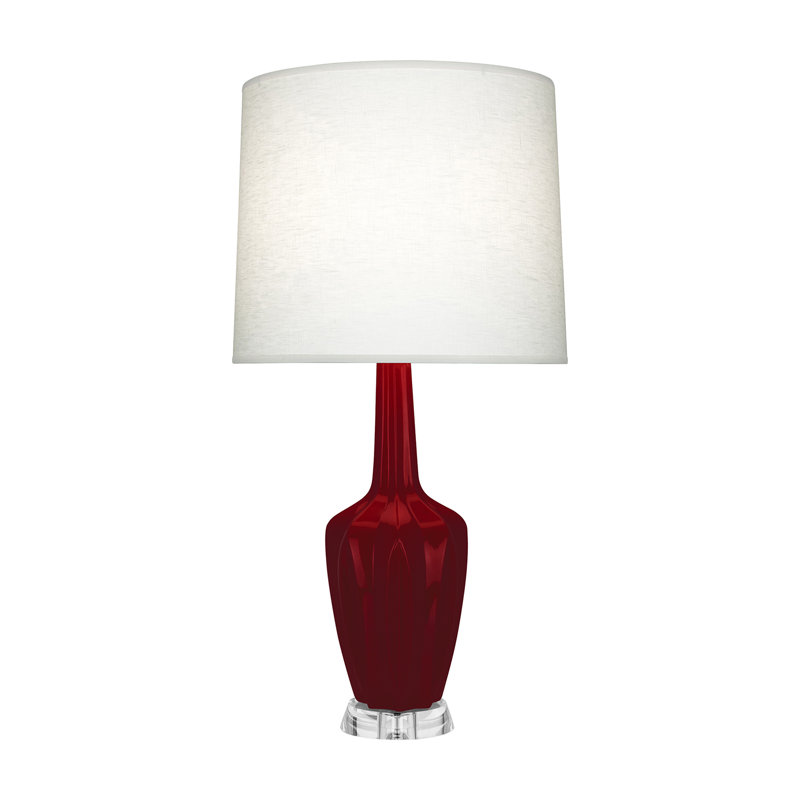 Petite lampe d'appoint Emma, Sangria glacé, H 30 po x l 6,25 po x P 15 po, Céramique / acrylique