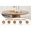 Table de salle à manger en bois extensible, table de cuisine ovale moderne avec un design à deux piliers élégant, parfait pour la salle à manger et le rassemblement, multifonctionnel et peu encombrant