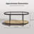 Glass Top Coffee Table with Woven Metal Shelf, Oval-118508554