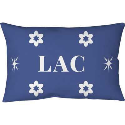 LA Colors White Red Blue Spun Polyester Pillow 25 inch x 18 inch