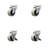 4 Piece Caster Set with Top Plate and Brake