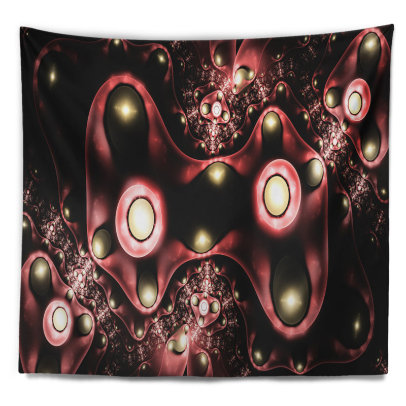 Tapisserie florale 3D surréelle brune, H 32 po x l 39 po