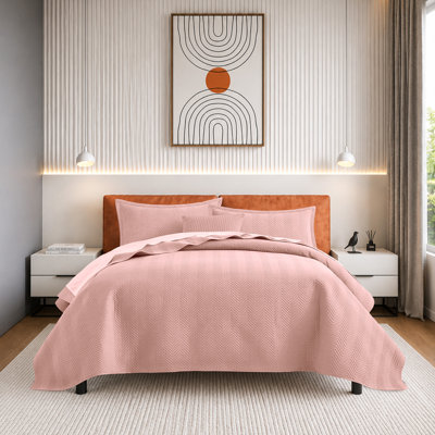 Ensemble de couvre-lit en microfibre gaufrée en lin avec taies d'oreiller, literie matelassée réversible et respirante pour un confort tout au long de l'année
