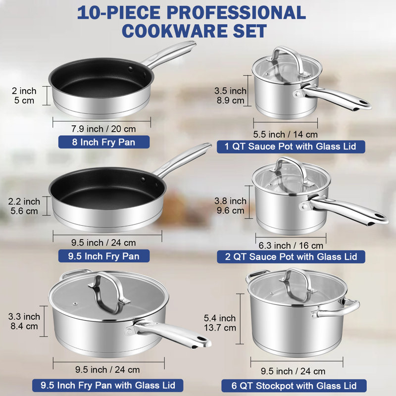 10 - Piece Stainless Steel Cookware Set