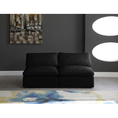 Causeuse modulaire en velours Atis