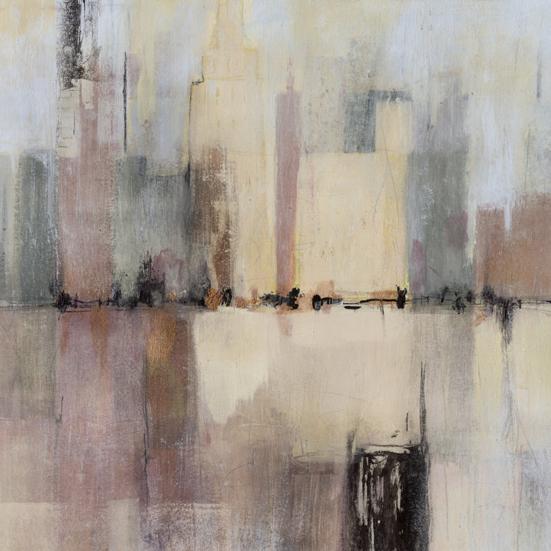 City Strata I by Victoria Borges - Wrapped Canvas Painting, 30cm H x 30cm W