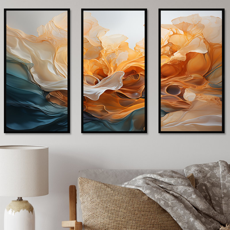 Canyon Antelope liquide Art I - ensemble d'art sur toile Canyon, Cadre flottant noir, H 40 po x l 60 po x P 1 po