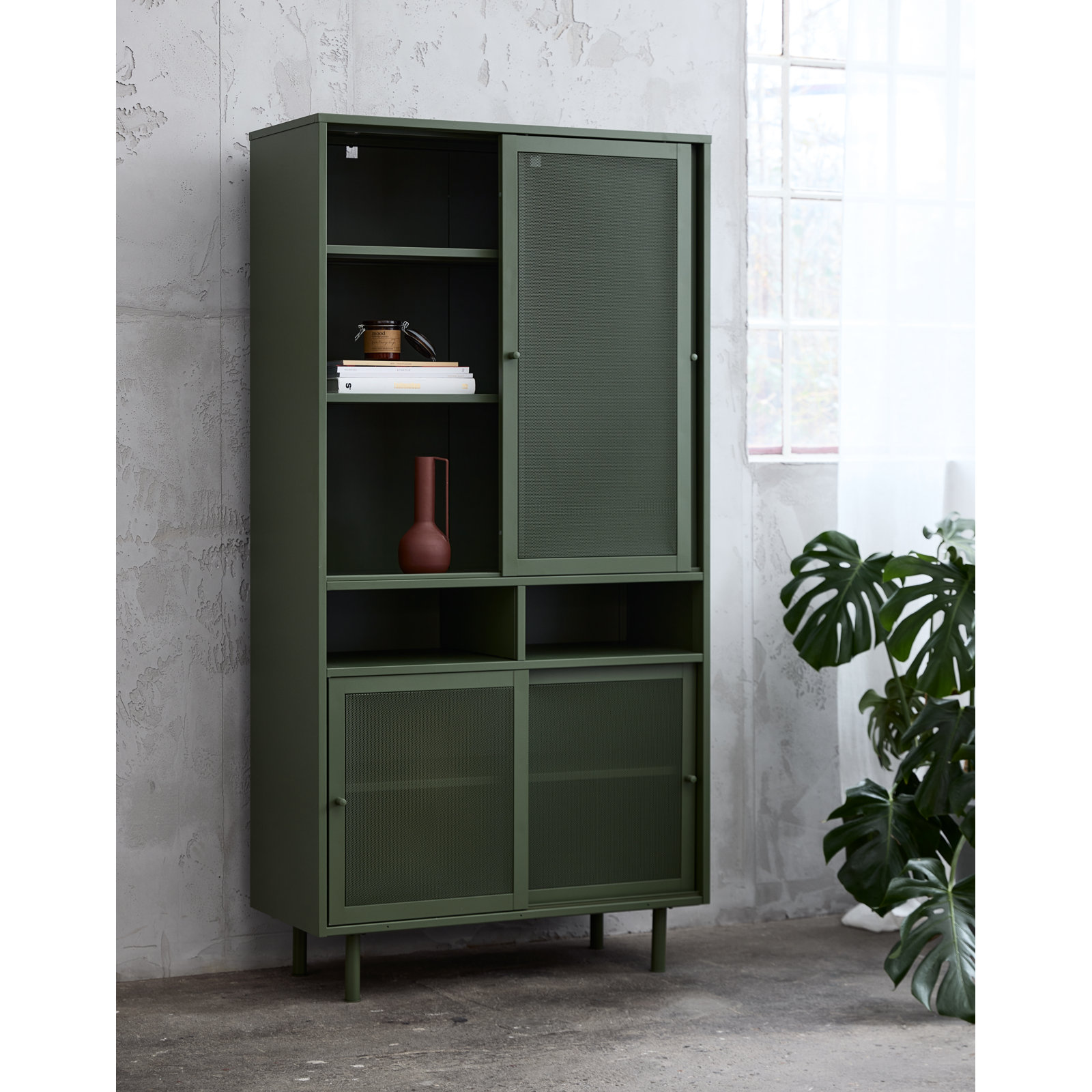 Kolbie 2 - Shelf Storage Cabinet, Green