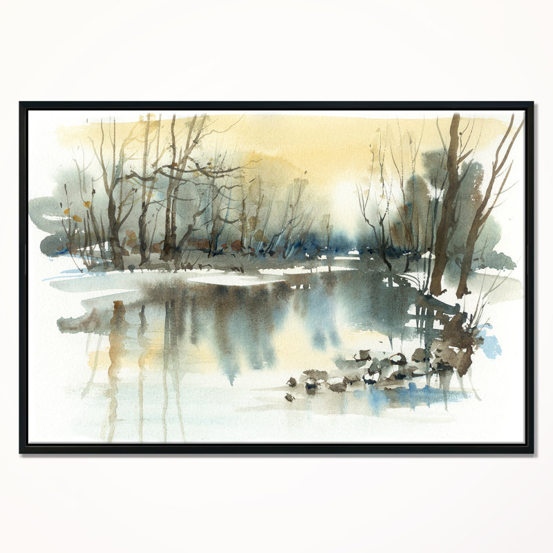 « rivière », reproduction sur toile tendue encadrée, H 12 po x l 20 po x P 1 po