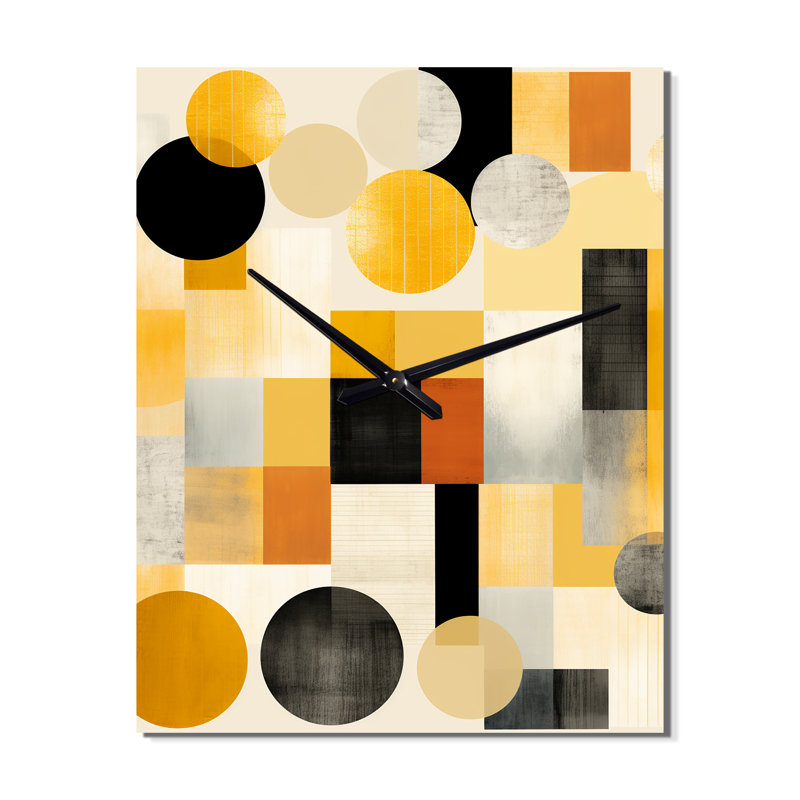 Horloge murale abstraite Mid-Century, Très grand