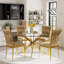 Glass Round Dining Table Set with Luxury Velvet Upholstered Dining Chairs-1459947681-1459947682-1445209770
