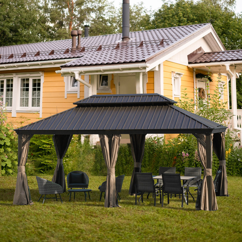 Aluminum Patio Gazebo, 11 Ft x 17 Ft