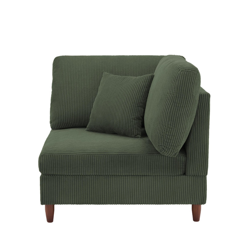 Mordecai 95Cm Wide Side Chair, Green Corduroy