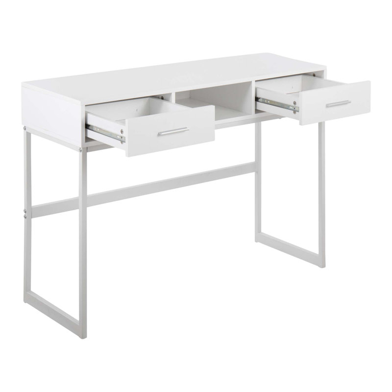 Console contemporaine en métal et en bois avec deux tiroirs et une conception élégante pour les espaces de vie modernes