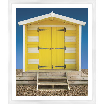 Beach Hut Yellow - Print on Wood