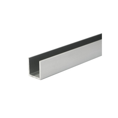 FHC CUC1BSA121N 1" x 1" U-Channel - 12" Long Sample - Brushed Stainless Anodized