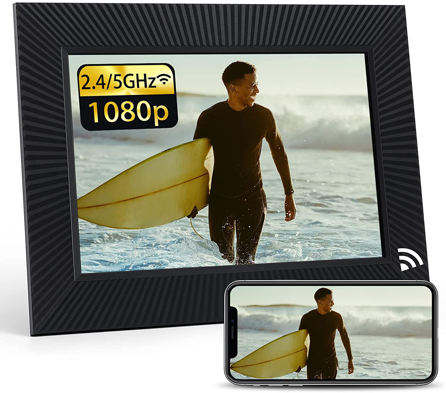 NexFoto 1080P 32GB 10.1 Inch Digital Picture Frame 2.4GHz/5GHz Digital Photo Frame Wayfair