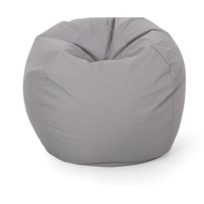 Grey Bean Bag - Zippers For Easy Access 34.25" W X D 25" H Sophisticated Look And Relaxing Feel Foam Filled Comfort