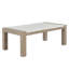 Table basse rectangulaire en marbre beige avec rubans à quatre pieds, matériau en bois d'hévéa brun, bois massif et intérieur, décor moderne pour espace de vie principal, 50,43 po de profondeur, 25,67 po de largeur, 17,87 po de hauteur, 84,4 lb