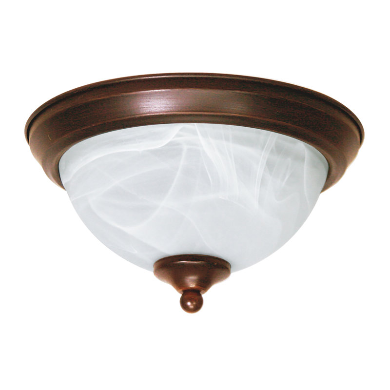 Glass Flush Mount, Bronze
