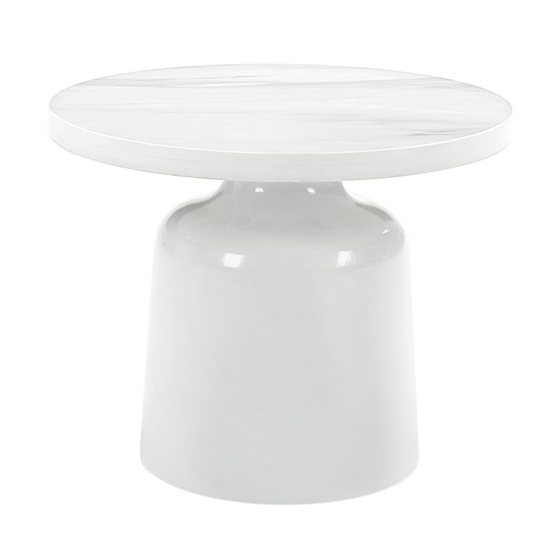 Table de bout en marbre et blanc Zaid