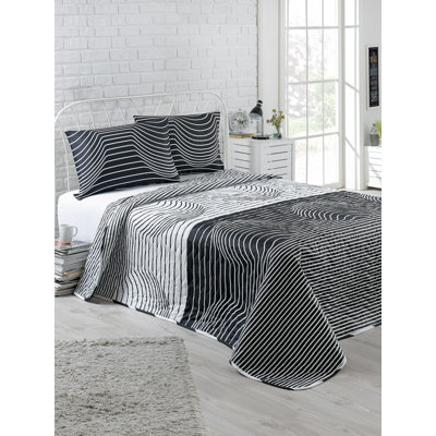 Cotton Blend Striped Quilt