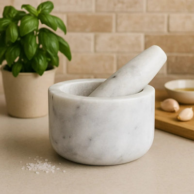 Marble Mortar And Pestle Set