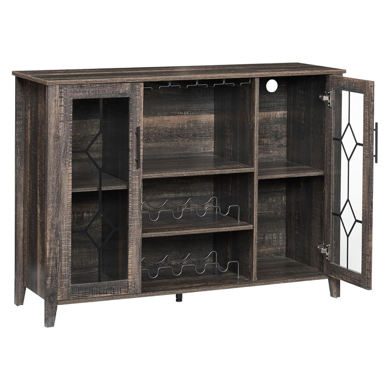 Wine Bar Cabinet With Led Light,Home Coffee Cabinet With Wine And Glass Rack,Kitchen Buffet Sideboard With Storage,Liquor Cabinet For Bar,Dining Room,Kitchen