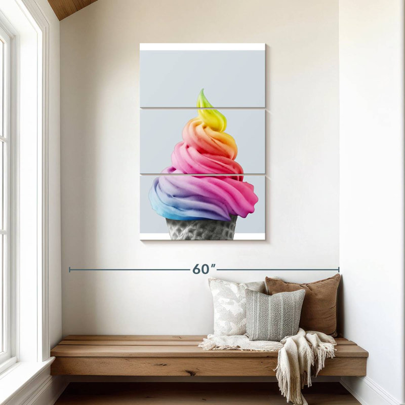 Yarlin Rainbow Ice Cream, 45" H x 28" W